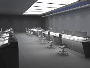 Modern control room Model 3D