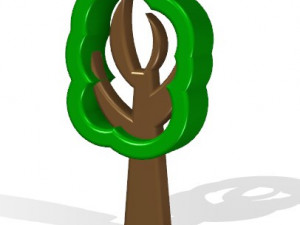 Wood from cartoon 3D Модель
