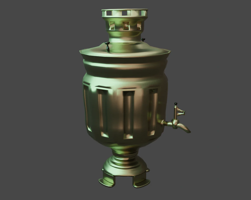 Samovar 3D Model .c4d .max .obj .3ds .fbx .stl .blend 