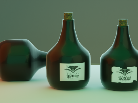 Bottle of rum 3Dモデル