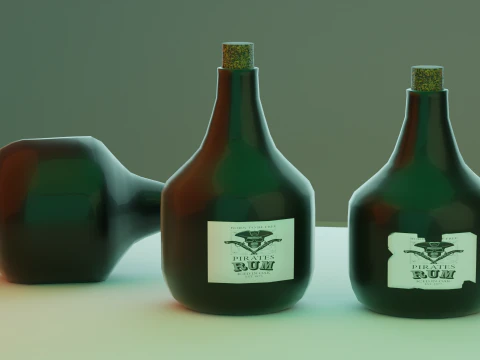 ラム酒のボトル 3Dモデル