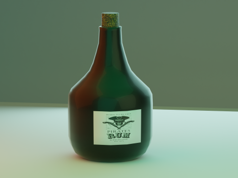 Bottle of rum 3D Model