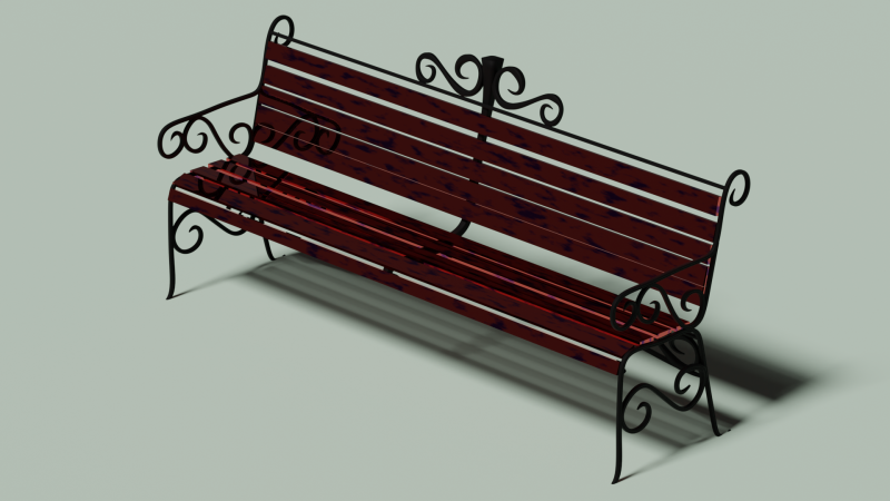 Park bench 3D Model .c4d .max .obj .3ds .fbx .stl .blend 