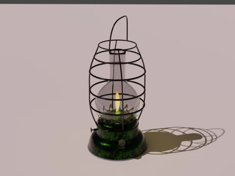 मिट्टी के तेल का दीपक 3D मॉडल