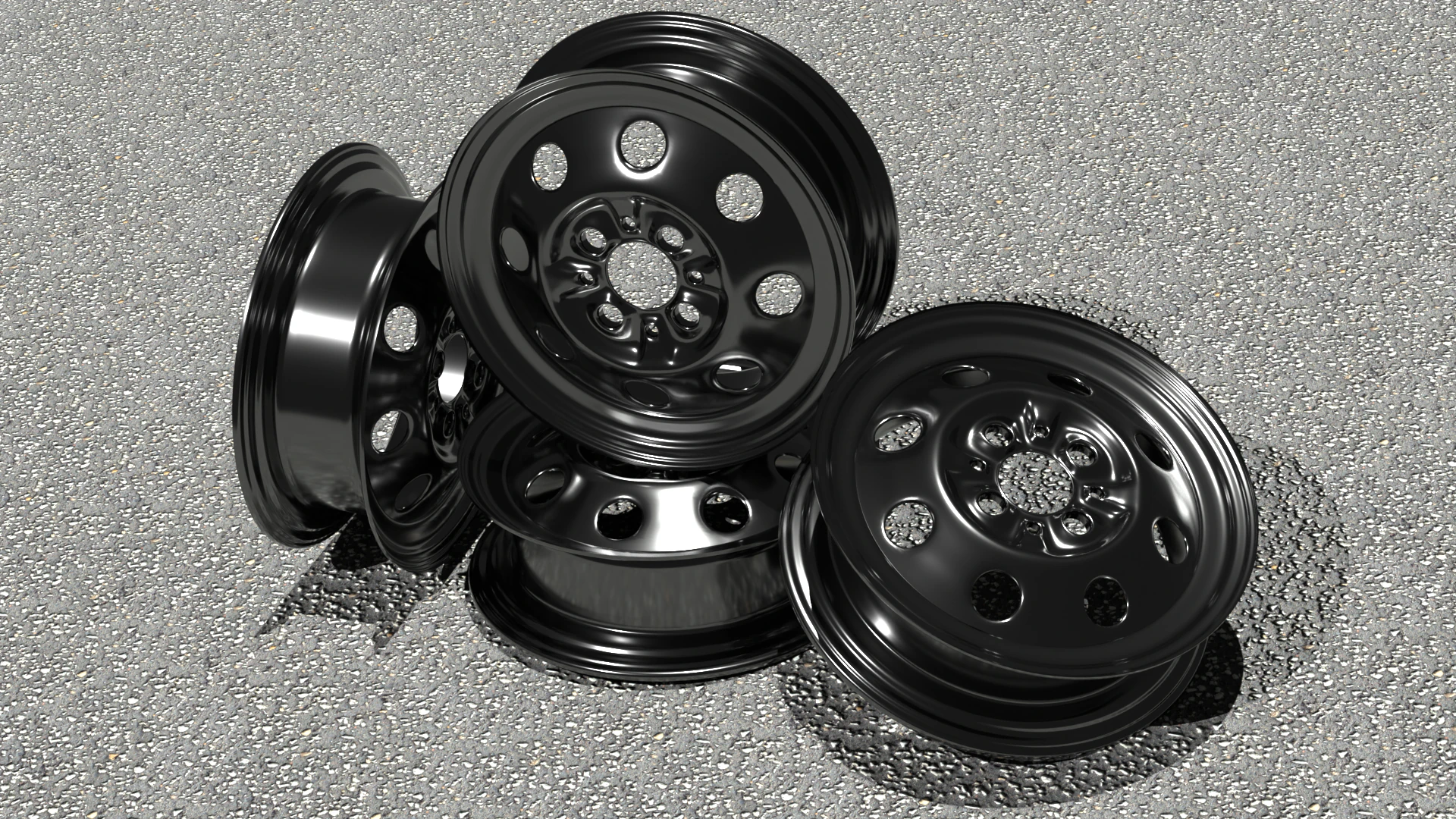 Stamped wheels 3D Model .c4d .max .obj .3ds .fbx .stl .blend 