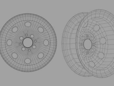 Stamped wheels 3D 모델