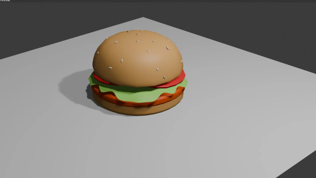 Minimalist style hamburger 3D Model .c4d .max .obj .3ds .fbx .stl .blend 