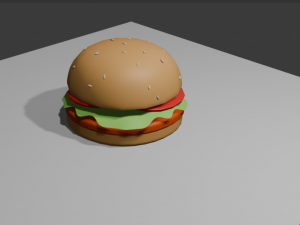 Minimalist style hamburger 3D 모델