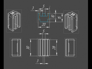 A leg for the CREALITY laser engraver working on the LEGO principle 10 mm height 3D Print Model