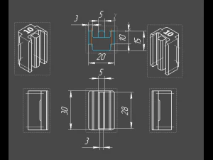 A leg for the CREALITY laser engraver working on the LEGO principle 10 mm height 3D Print Model