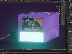 Mid-poly cyberpunk style house Model 3D