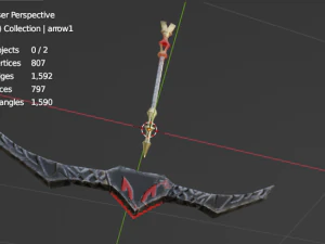Evilish Bow and Arrow 3D Model