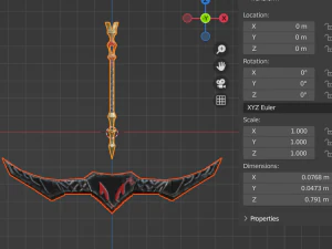 Evilish Bow and Arrow 3D Model