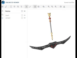 Evilish Bow and Arrow 3D Model