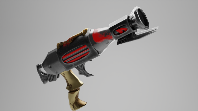 Evilish pistol 3D Model .c4d .max .obj .3ds .fbx .stl .blend 