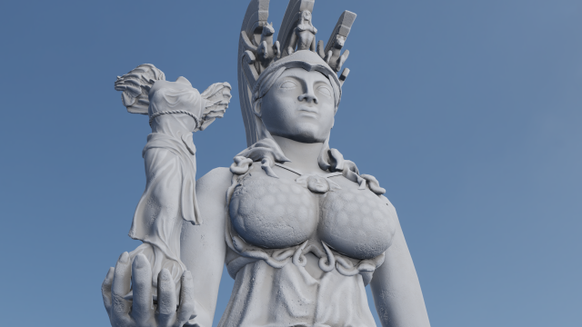 Athenas statue 3D Модель .c4d .max .obj .3ds .fbx .stl .blend 