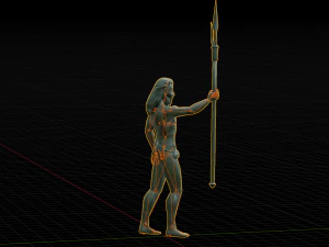 Statue de Pos&eacute;idon Modèle 3D