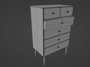 Wooden tallboy 3D Model