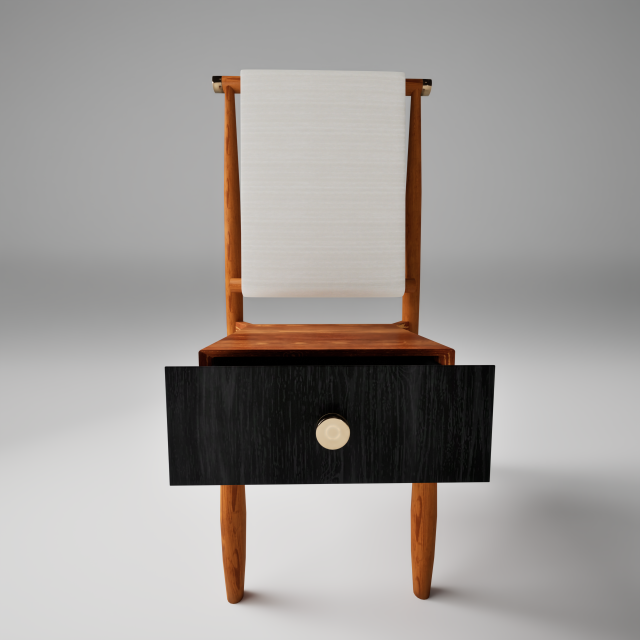 Wooden side bed table and chair 3D मॉडल .c4d .max .obj .3ds .fbx .stl .blend