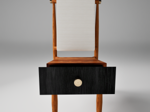 Wooden side bed table and chair Modelo 3D