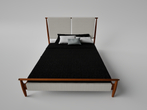 Wooden bed frame Model 3D