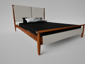 Wooden bed frame 3D Model