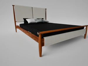 Wooden bed frame 3D Model