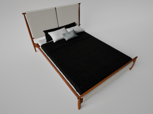 Wooden bed frame 3D Model