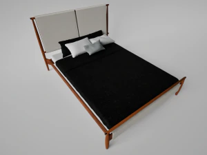 Wooden bed frame 3D Model