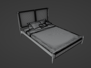 Wooden bed frame 3D Model