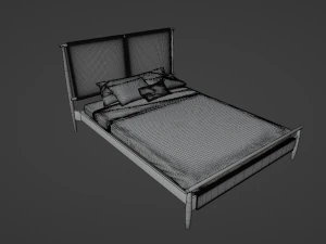 Wooden bed frame 3D Model