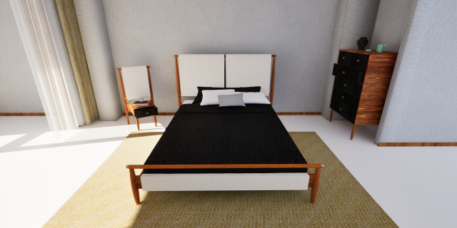 Wooden bed set Modèle 3D .c4d .max .obj .3ds .fbx .stl .blend 