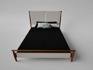Wooden bed set 3D Model