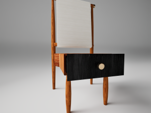 Wooden bed set Modèle 3D