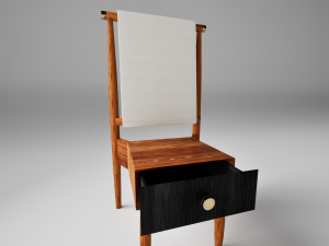 Wooden bed set Modèle 3D