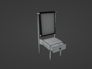 Wooden bed set Modèle 3D