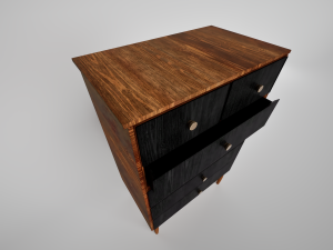Wooden bed set Modèle 3D
