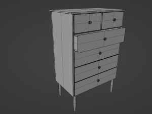 Wooden bed set Modèle 3D