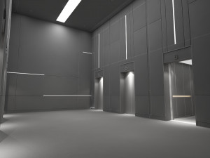 Modern elevator room Model 3D