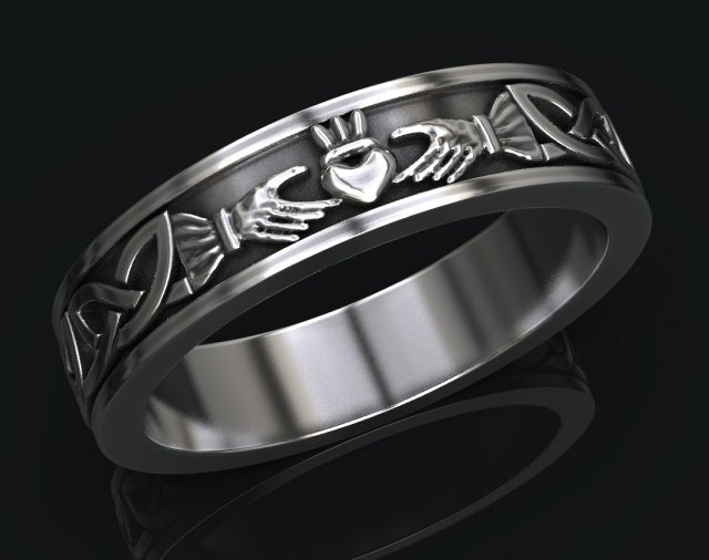 Ring with a heart symbol of love 14 3D print model 3D Модель .c4d .max .obj .3ds .fbx .stl .blend 