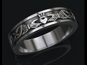 Ring with a heart symbol of love 14 3D print model 3D Модель