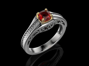 Ring gems elegant Free 3D print model 3D Model