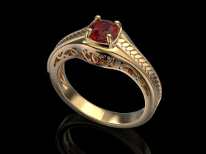 Ring gems elegant Free 3D print model 3D Model