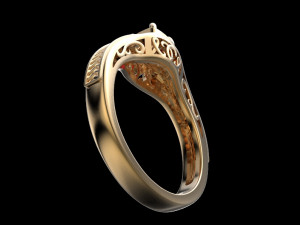 Ring gems elegant Free 3D print model Modèle 3D