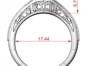 Ring gems elegant Free 3D print model 3D Model
