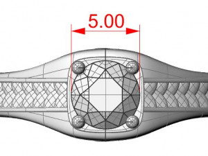 Ring gems elegant Free 3D print model Modèle 3D