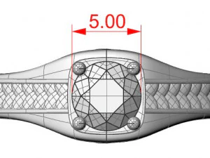 Ring gems elegant Free 3D print model 3D Model