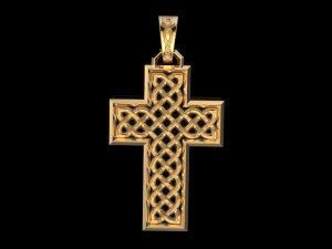 Cross pendant 3D print model 16 3D Model