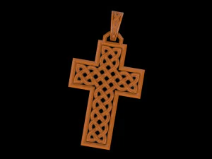 Cross pendant 3D print model 16 3D Model