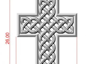 Cross pendant 3D print model 16 3D Model